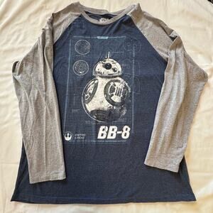 Star Wars The‎ Force Awakens BB-8 Long Sleeve T-Shirt Size 2XL -EUC